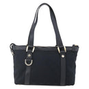 GUCCI GG Canvas Hand Bag Black Gold 141471 Auth 151862-2