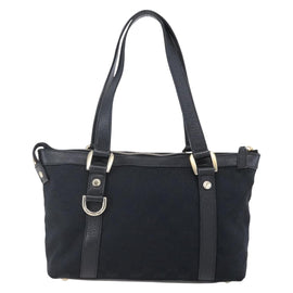 GUCCI GG Canvas Hand Bag Black Gold 141471 Auth 151862 - 0