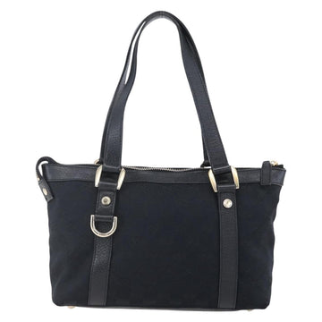 GUCCI GG Canvas Hand Bag Black Gold 141471 Auth 151862 - 0