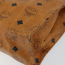 MCM Logogram Vicetos Clutch Bag PVC Leather Brown Gold Auth 151865-15
