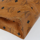 MCM Logogram Vicetos Clutch Bag PVC Leather Brown Gold Auth 151865-16