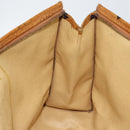 MCM Logogram Vicetos Clutch Bag PVC Leather Brown Gold Auth 151865-17