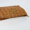 MCM Logogram Vicetos Clutch Bag PVC Leather Brown Gold Auth 151865-5