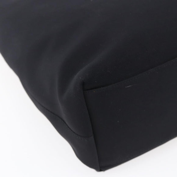 Salvatore Ferragamo Chain Shoulder Bag Canvas Black Silver Auth 151869