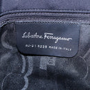 Salvatore Ferragamo Chain Shoulder Bag Canvas Black Silver Auth 151869-11