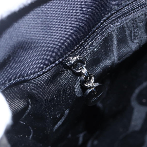 Salvatore Ferragamo Chain Shoulder Bag Canvas Black Silver Auth 151869