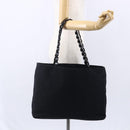 Salvatore Ferragamo Chain Shoulder Bag Canvas Black Silver Auth 151869-21