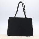 Salvatore Ferragamo Chain Shoulder Bag Canvas Black Silver Auth 151869-12