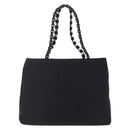 Salvatore Ferragamo Chain Shoulder Bag Canvas Black Silver Auth 151869-2