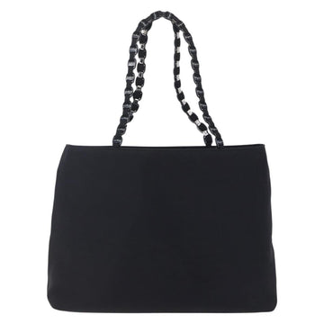 Salvatore Ferragamo Chain Shoulder Bag Canvas Black Silver Auth 151869 - 0