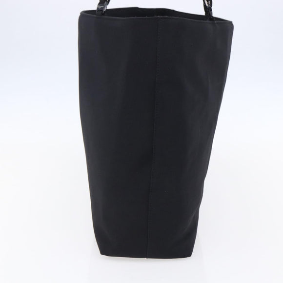 Salvatore Ferragamo Chain Shoulder Bag Canvas Black Silver Auth 151869