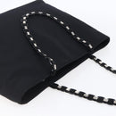 Salvatore Ferragamo Chain Shoulder Bag Canvas Black Silver Auth 151869-6