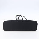 Salvatore Ferragamo Chain Shoulder Bag Canvas Black Silver Auth 151869-5