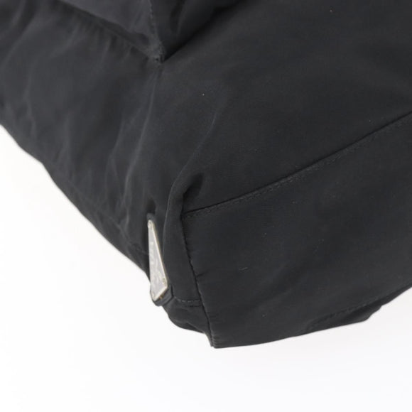 PRADA Tote Bag Nylon Black Silver Auth 151870