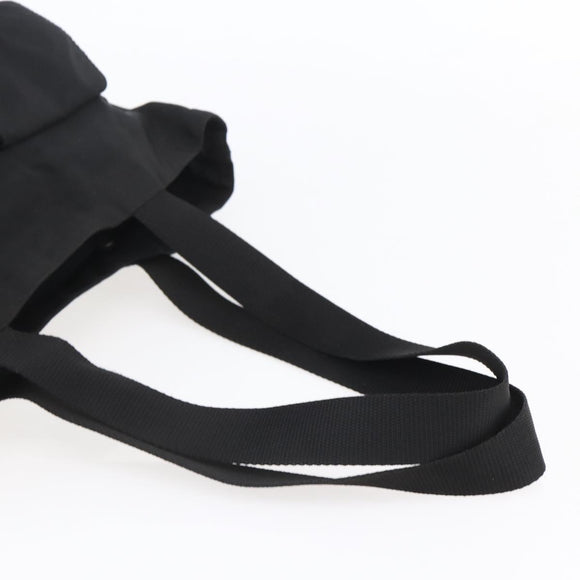 PRADA Tote Bag Nylon Black Silver Auth 151870