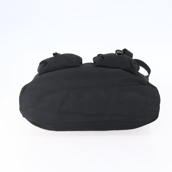 PRADA Tote Bag Nylon Black Silver Auth 151870