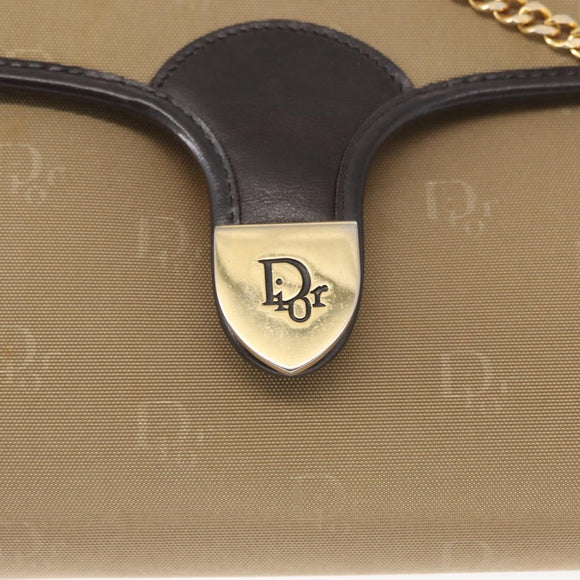 Christian Dior Shoulder Bag Nylon Beige Gold Auth 151871