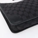 GUCCI GG Canvas Shoulder Bag Black Silver 001 4206 Auth 151872-14