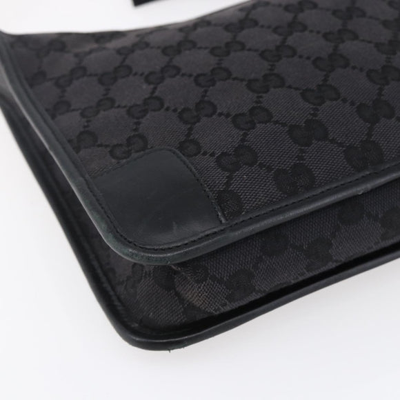 GUCCI GG Canvas Shoulder Bag Black Silver 001 4206 Auth 151872