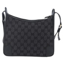 GUCCI GG Canvas Shoulder Bag Black Silver 001 4206 Auth 151872-13