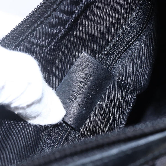 GUCCI GG Canvas Shoulder Bag Black Silver 001 4206 Auth 151872