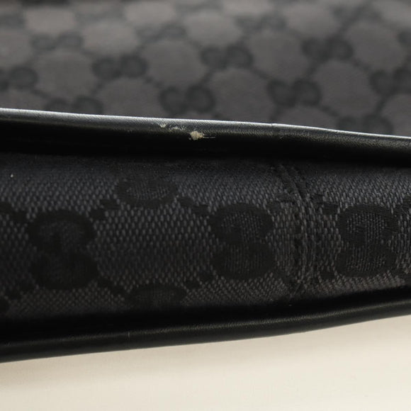 GUCCI GG Canvas Schoudertas Zwart Zilver 001 4206 Auth 151872