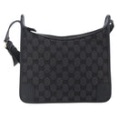GUCCI GG Canvas Shoulder Bag Black Silver 001 4206 Auth 151872-2