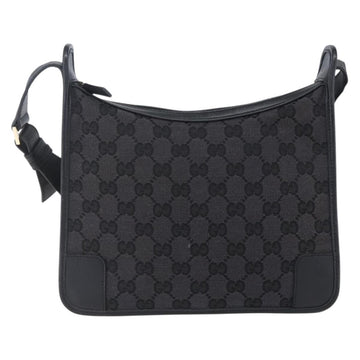 GUCCI GG Canvas Shoulder Bag Black Silver 001 4206 Auth 151872 - 0