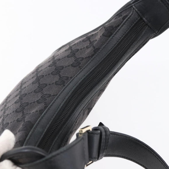 GUCCI GG Canvas Shoulder Bag Black Silver 001 4206 Auth 151872