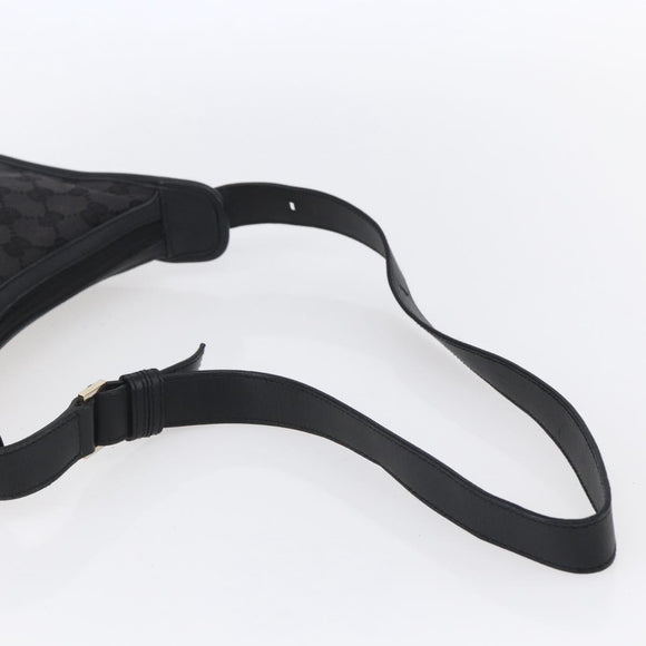 GUCCI GG Canvas Shoulder Bag Black Silver 001 4206 Auth 151872