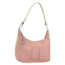 BVLGARI Logo Mania Shoulder Bag Canvas Pink Silver Auth 151875-1