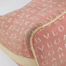 BVLGARI Logo Mania Shoulder Bag Canvas Pink Silver Auth 151875-14