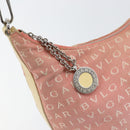 BVLGARI Logo Mania Shoulder Bag Canvas Pink Silver Auth 151875-10