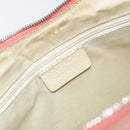 BVLGARI Logo Mania Shoulder Bag Canvas Pink Silver Auth 151875-17