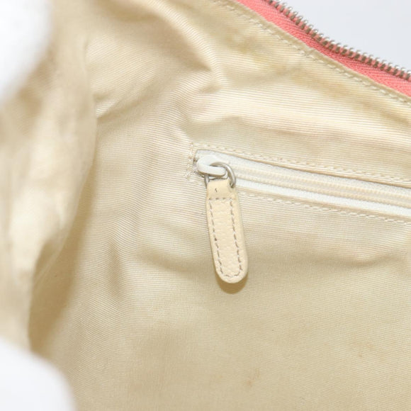 BVLGARI Logo Mania Shoulder Bag Canvas Pink Silver Auth 151875