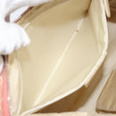 BVLGARI Logo Mania Shoulder Bag Canvas Pink Silver Auth 151875-21