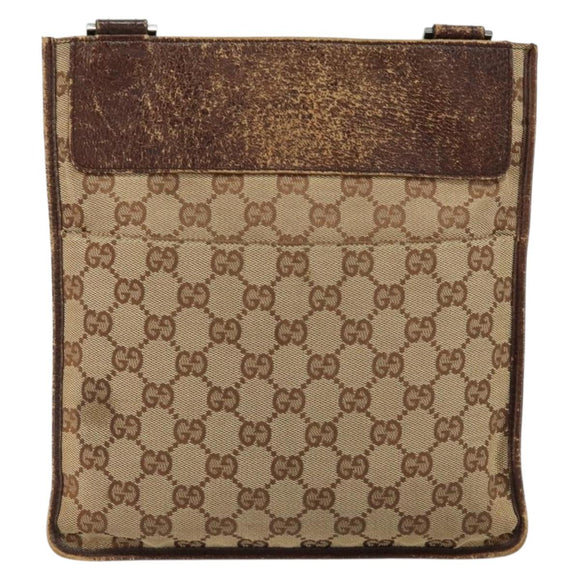 GUCCI GG Canvas Shoulder Bag Beige 27639 Auth 151876