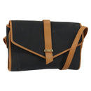 SAINT LAURENT Shoulder Bag Leather Gold Black Auth 151878-1