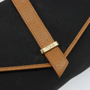 SAINT LAURENT Shoulder Bag Leather Gold Black Auth 151878-14