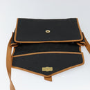 SAINT LAURENT Shoulder Bag Leather Gold Black Auth 151878-15