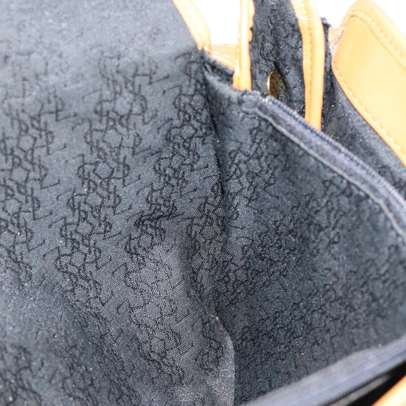 SAINT LAURENT Shoulder Bag Leather Gold Black Auth 151878