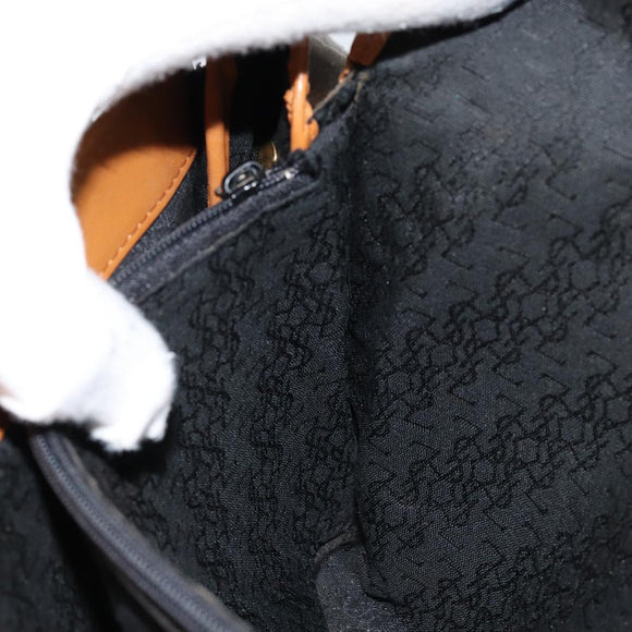 SAINT LAURENT Shoulder Bag Leather Gold Black Auth 151878