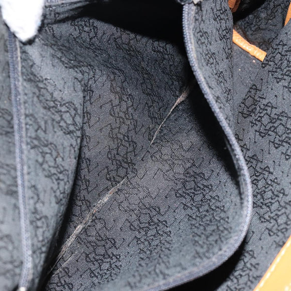 SAINT LAURENT Shoulder Bag Leather Gold Black Auth 151878