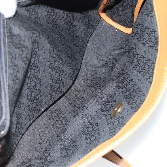 SAINT LAURENT Shoulder Bag Leather Gold Black Auth 151878