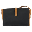 SAINT LAURENT Shoulder Bag Leather Gold Black Auth 151878-3