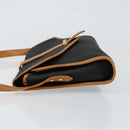 SAINT LAURENT Shoulder Bag Leather Gold Black Auth 151878-5