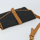 SAINT LAURENT Shoulder Bag Leather Gold Black Auth 151878-6