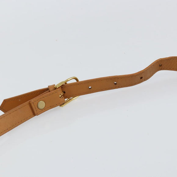 SAINT LAURENT Shoulder Bag Leather Gold Black Auth 151878