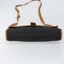 SAINT LAURENT Shoulder Bag Leather Gold Black Auth 151878-9