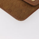 Christian Dior Honeycomb Canvas Chain Shoulder Bag Gold Brown Auth 151879-11